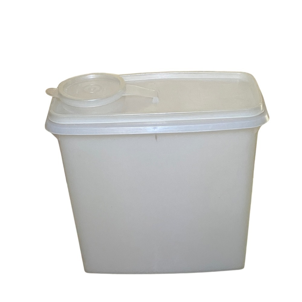 Tupperware Vintage Cereal Keeper Super Sheer White Pour Spout Lid